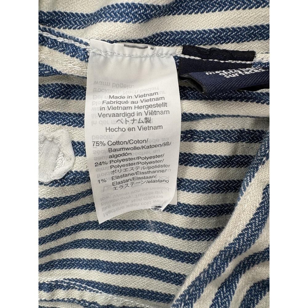 Madewell Emmett Wide-Leg Crop Pants Womens 29 Blue Striped Denim Casual Relaxed - Picture 9 of 11